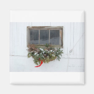 Aimant Fenêtre Grange de Noël