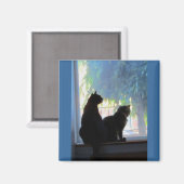 Aimant Fenêtre regardant Kitties (Recto/Verso)
