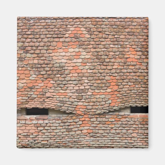 Aimant Fenêtres dorées à l'oeil dans un toit carrelé (Devant)