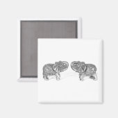 Aimant Feng Shui Double Elephant - B&W (Recto/Verso)