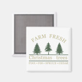 Aimant ferme arbres de noël frais (Recto/Verso)