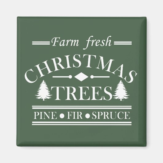 Aimant Ferme de pins de Noël Joyeux (Devant)