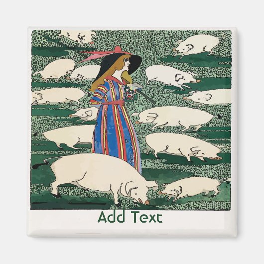 Aimant Ferme de porcs, ajouter du texte (Devant)