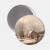 Aimant Ferme en hiver (Recto/Verso)