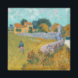 Aimant Ferme en Provence | Vincent Van Gogh<br><div class="desc">Ferme en Provence (1888) de l'artiste post-impressionniste néerlandais Vincent Van Gogh. L'oeuvre d'origine est une huile sur toile peignant le paysage en jaune doré et bleu aqua.

Utilisez les outils de conception pour ajouter du texte personnalisé ou personnaliser l'image.</div>