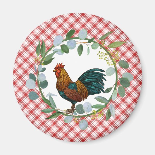 Aimant Ferme Eucalyptus Wreath & Rooster (Devant)