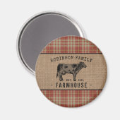 Aimant Ferme familiale Vache rustique Rouge Rouge Taureau (Recto/Verso)