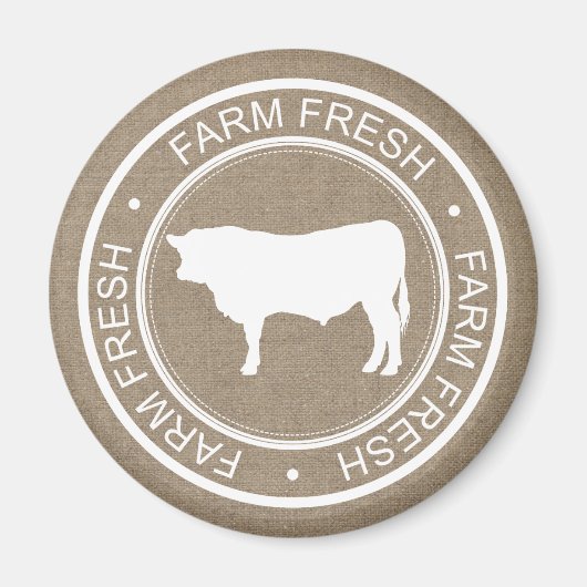 Aimant Ferme Ferme Rustique Ferme Fresque Blanc Bull Faux (Devant)