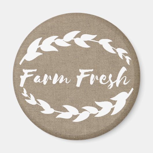 Aimant Ferme Ferme Rustique Ferme Laurels Faux Burlap (Devant)