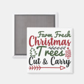 Aimant ferme frais de noël arbres coupés et porter (Recto/Verso)