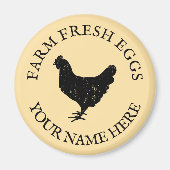 Aimant Ferme oeufs frais silhouette de poulet sur mesure  (Devant)