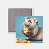 Aimant Ferret Cute Manger Fromage Poufs (Recto/Verso)