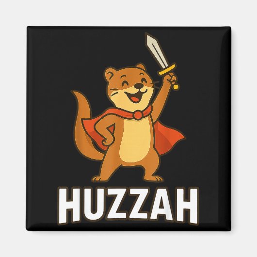 Aimant Ferret Huzzah Knight Sword Funny For Men Women Kid (Devant)