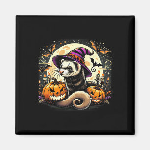 Aimant Ferret Witch Halloween - Citrouille Éffrayant chau