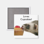 Aimant Ferrets Love Cupcakes (Recto/Verso)