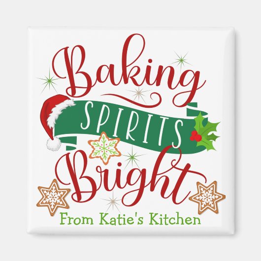 Aimant Festif Baking Spirits Bright Custom Christmas (Devant)