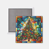 Aimant Festif en verre teint Noël (Recto/Verso)