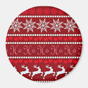 Aimant Festif Fête de la neige et conception de rennes