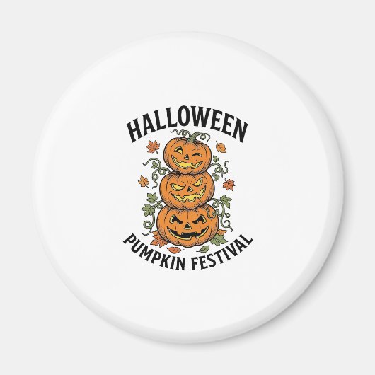 Aimant Festival de citrouilles d'Halloween Jack O Lantern (Devant)