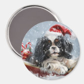 Aimant Festival de Noël de Chien Chin Japonais (Recto/Verso)