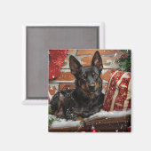 Aimant Festival de Noël des chiens Kelpie australiens (Recto/Verso)