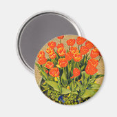 Aimant Festival floral moderne des tulipes (Recto/Verso)