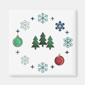 Aimant Festive Christmas Trees & Snowflakes (Devant)