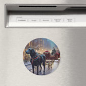 Aimant Festive de Noël au Labrador noir (In Situ (Lave-vaisselle))