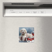 Aimant Festive de Noël du chien de caniche (In Situ (Lave-vaisselle))