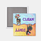 Aimant Festive de nuit étoilée Chihuhua à Santa Hat (Recto/Verso)