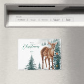 Aimant Festive Doe dans une forêt de neige (In Situ (Lave-vaisselle))