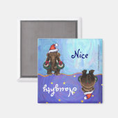 Aimant Festive Mastodon Naughty Nice (Recto/Verso)