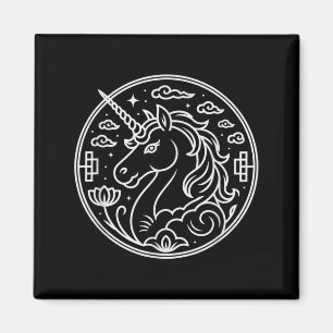 Aimant Fête 2026 Licorne Année du Cheval Fortune Rid