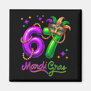Aimant Fête amusante 67 Ballons de fête Mardi Gras Perles