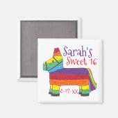 Aimant Fête Anniversaire Favoriser l'arc-en-ciel animal â (Recto/Verso)