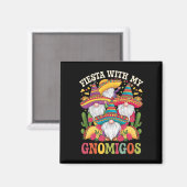 Aimant Fête avec mes Gnomigos Gnome Cinco De Mayo (Recto/Verso)