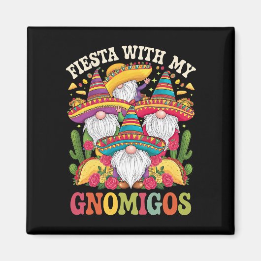 Aimant Fête avec mes Gnomigos Gnome Cinco De Mayo (Devant)