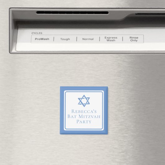 Aimant Fête bat mitzvah lumière étoile bleue de David (In Situ (Lave-vaisselle))