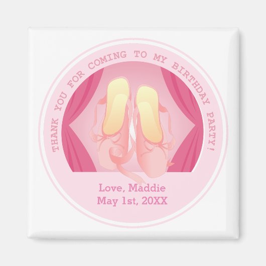 Aimant Fête d'anniversaire de Ballerina (Devant)