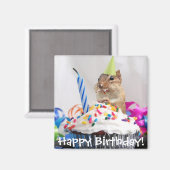 Aimant fête d'anniversaire de chipmunk (Recto/Verso)