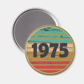 Aimant Fête d'anniversaire de naissance vintage 1975 (Recto/Verso)
