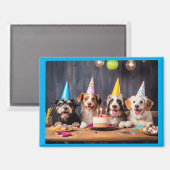 Aimant Fête d'anniversaire des chiens (Recto/Verso)