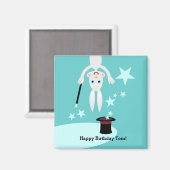 Aimant Fête d'anniversaire pour enfant magicien (Recto/Verso)