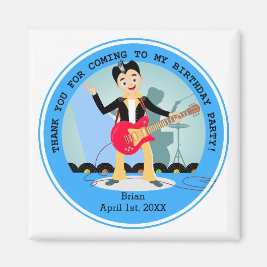 Aimant Fête d'anniversaire Rock Star Boy (Devant)