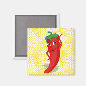 Aimant Fête de Fiançailles avec une Diva au Piment Rouge  (Recto/Verso)