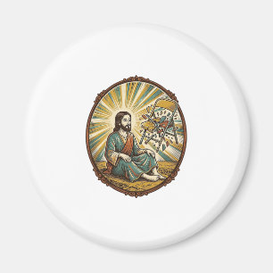 Aimant Fête de la chaise pliante cassée de Jésus Maladroi