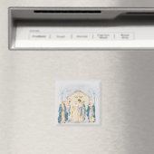 Aimant Fête de la nativité or et bleu (In Situ (Lave-vaisselle))