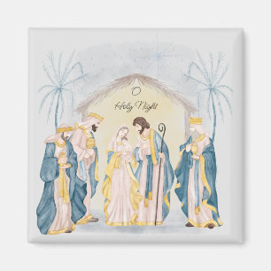 Aimant Fête de la nativité or et bleu
