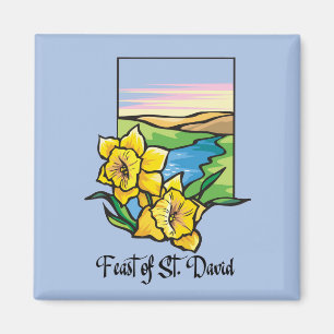 Aimant Fête de la Saint-David Jonquilles