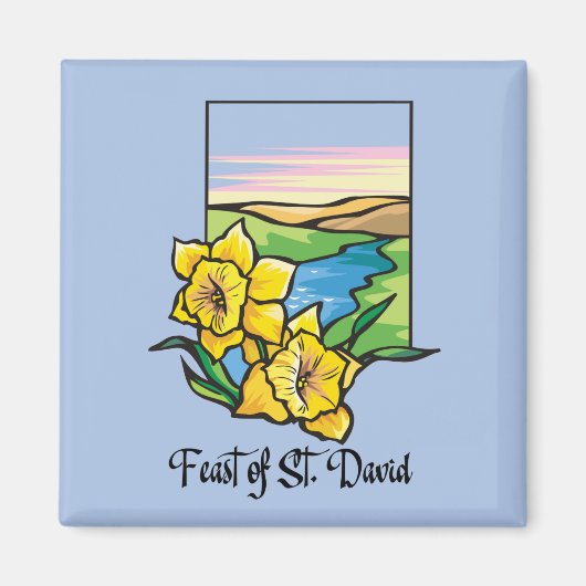 Aimant Fête de la Saint-David Jonquilles (Devant)